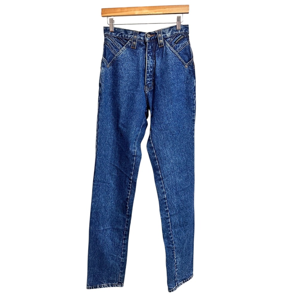 Western Ethics vintage High Rise Straight‎ Leg Jeans Women's 7/8 Denim stud